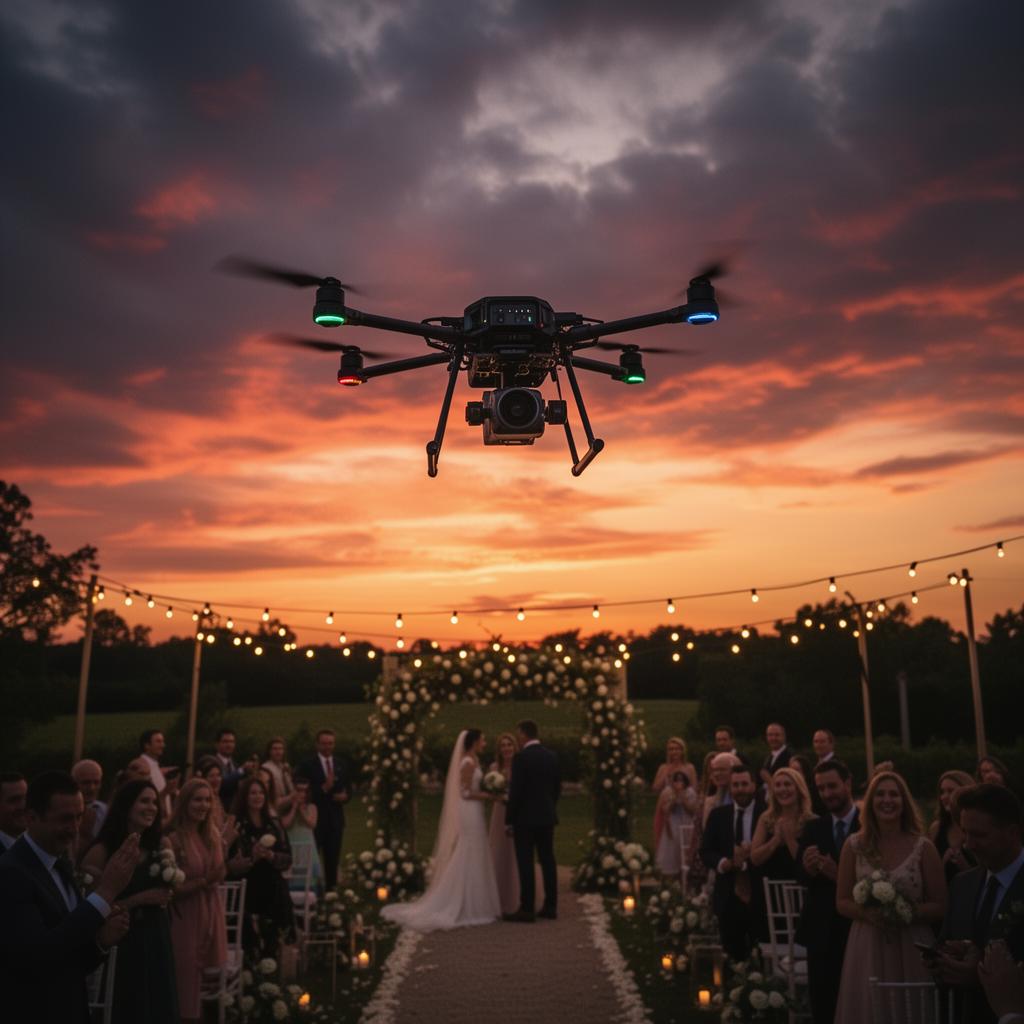 Drone filmando evento